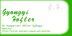 gyongyi hofler business card